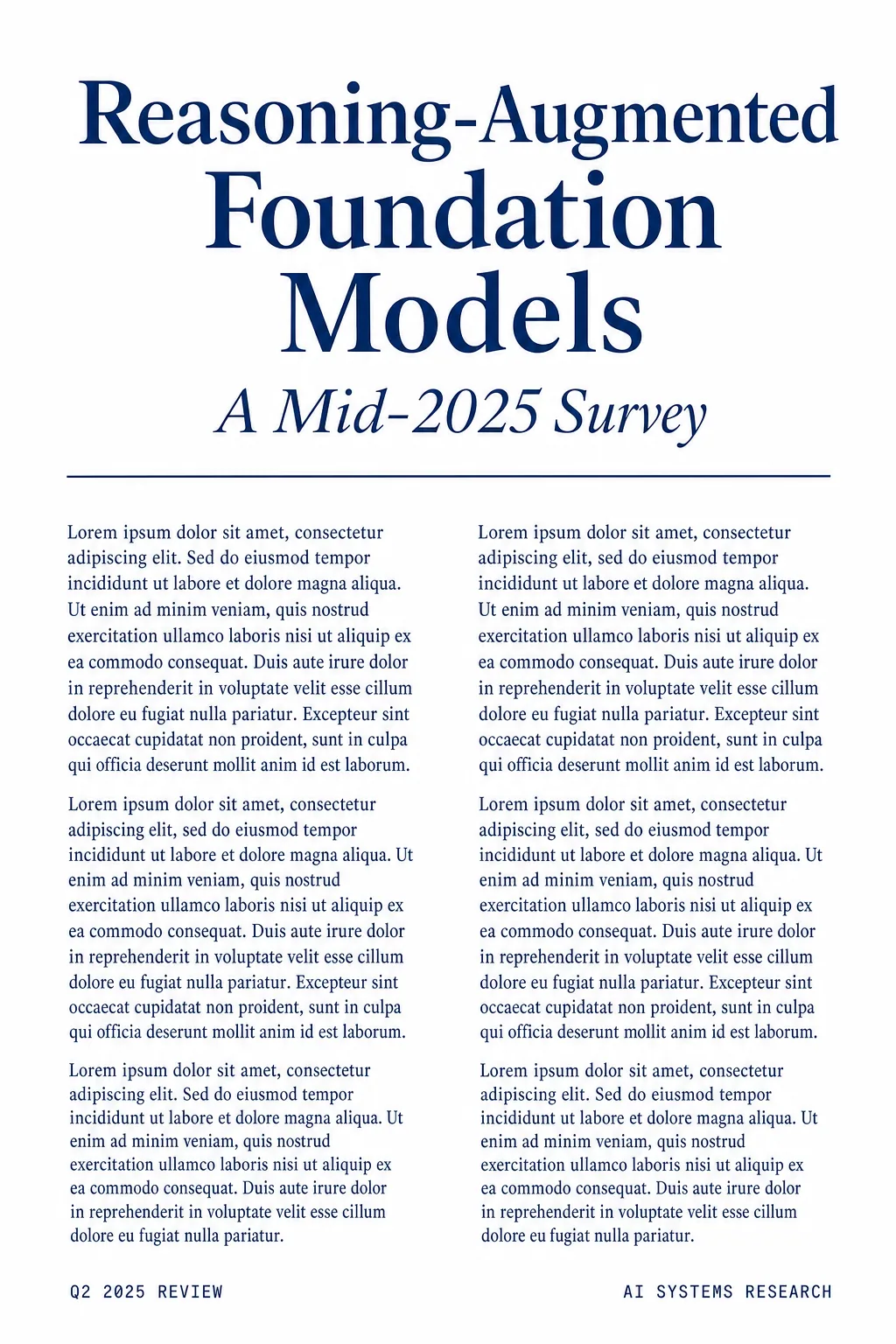 Cover of a mid-2025 reasoning-augmented foundation models survey